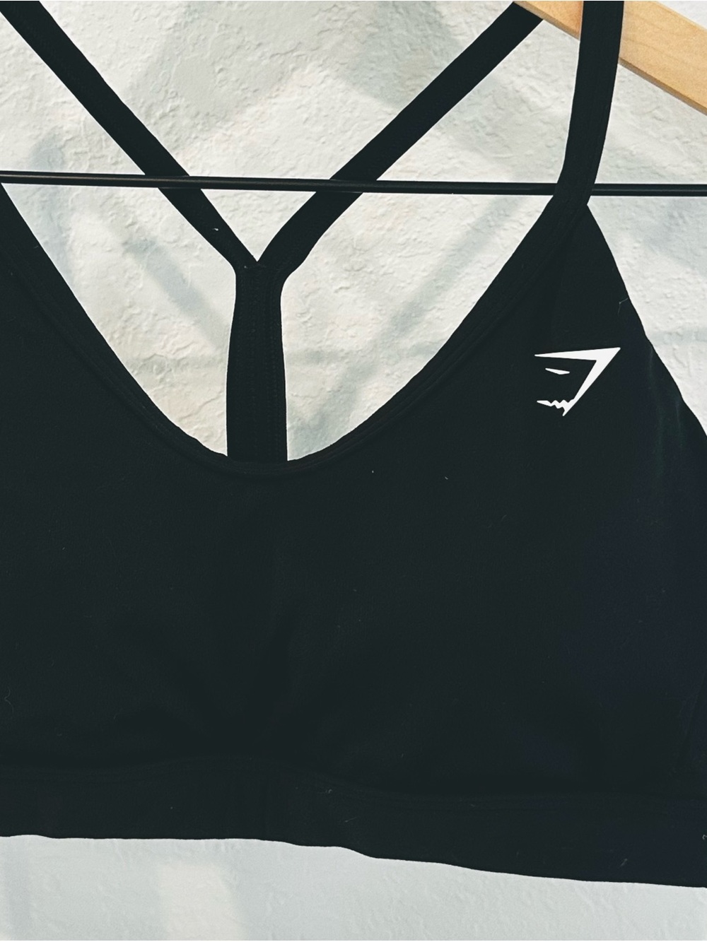 Gymshark Black V-Neck Strappy Back Sports Bra XS
